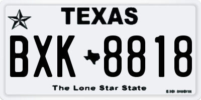 TX license plate BXK8818