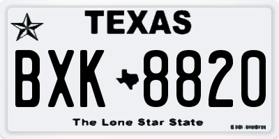 TX license plate BXK8820