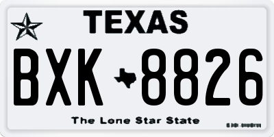 TX license plate BXK8826