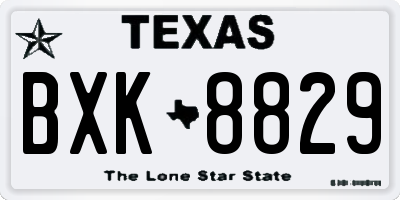 TX license plate BXK8829