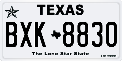 TX license plate BXK8830