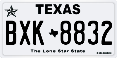 TX license plate BXK8832