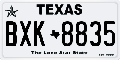 TX license plate BXK8835