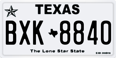 TX license plate BXK8840