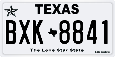 TX license plate BXK8841