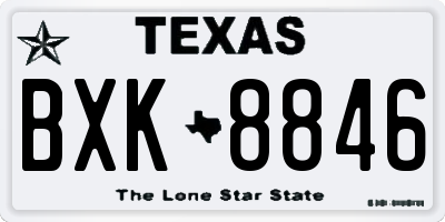 TX license plate BXK8846