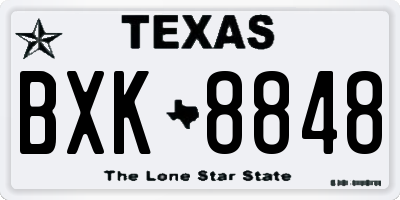 TX license plate BXK8848