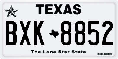 TX license plate BXK8852