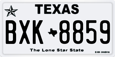 TX license plate BXK8859