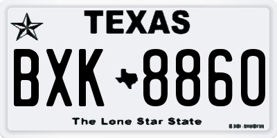 TX license plate BXK8860