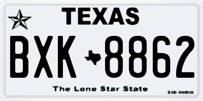 TX license plate BXK8862