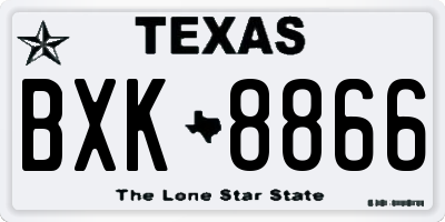 TX license plate BXK8866
