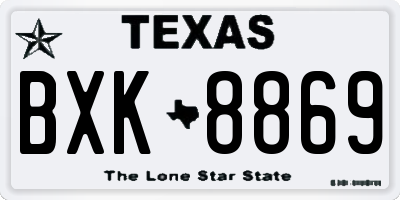 TX license plate BXK8869