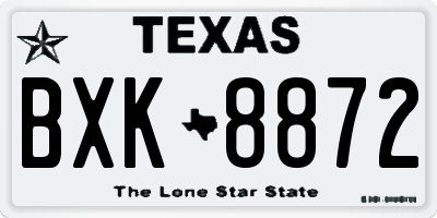 TX license plate BXK8872