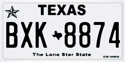 TX license plate BXK8874