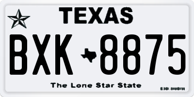 TX license plate BXK8875