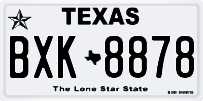 TX license plate BXK8878
