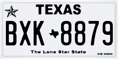 TX license plate BXK8879