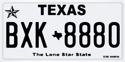 TX license plate BXK8880