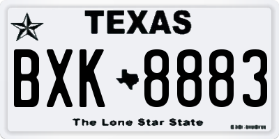 TX license plate BXK8883