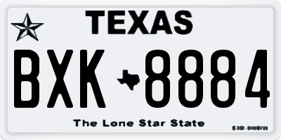 TX license plate BXK8884