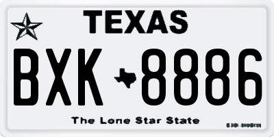 TX license plate BXK8886