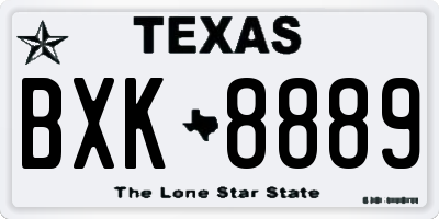 TX license plate BXK8889
