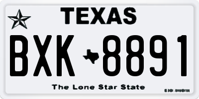 TX license plate BXK8891