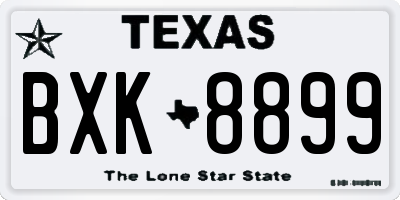 TX license plate BXK8899