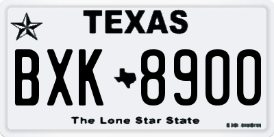 TX license plate BXK8900