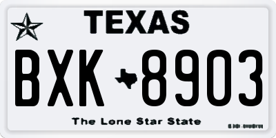 TX license plate BXK8903