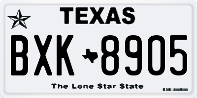 TX license plate BXK8905