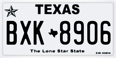 TX license plate BXK8906