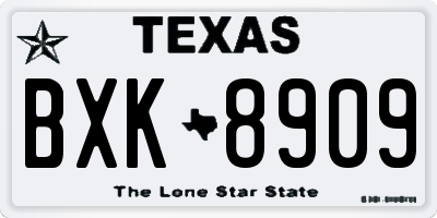 TX license plate BXK8909