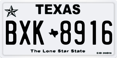 TX license plate BXK8916