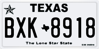 TX license plate BXK8918