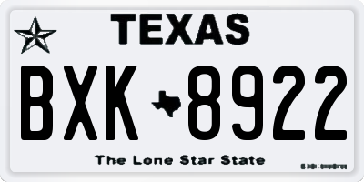 TX license plate BXK8922