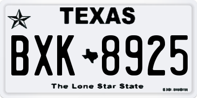 TX license plate BXK8925