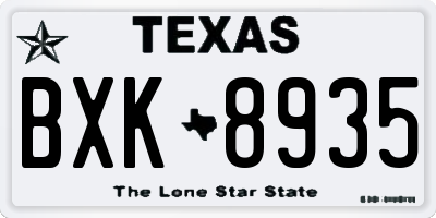 TX license plate BXK8935