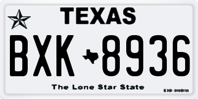 TX license plate BXK8936