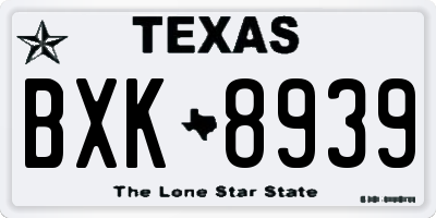 TX license plate BXK8939