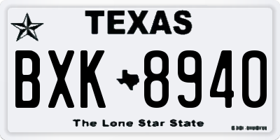TX license plate BXK8940
