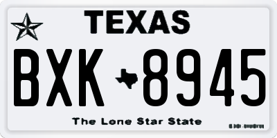 TX license plate BXK8945