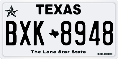 TX license plate BXK8948