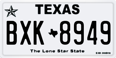 TX license plate BXK8949
