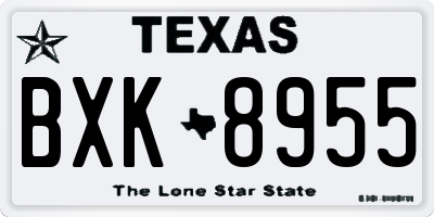 TX license plate BXK8955