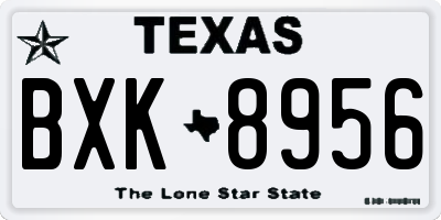 TX license plate BXK8956