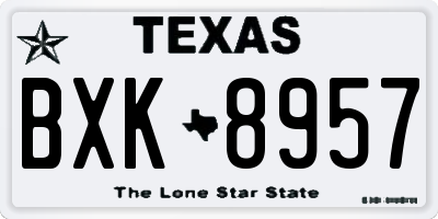 TX license plate BXK8957