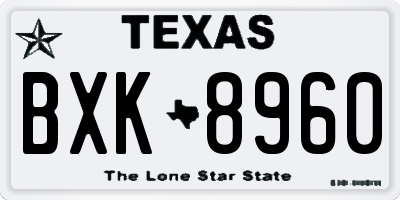 TX license plate BXK8960