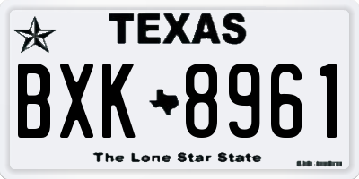 TX license plate BXK8961